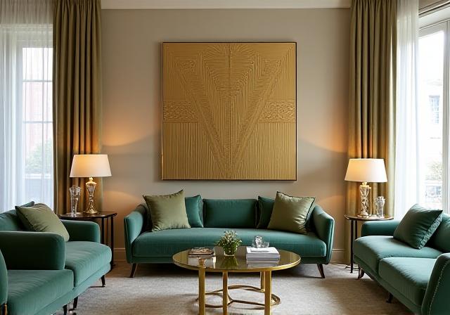 Interno elegante con installazione artistica DecoLab